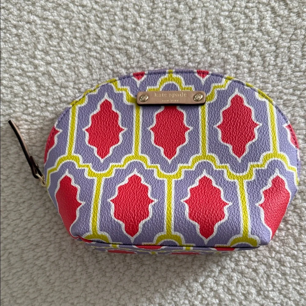 Kate Spade Keri Cabana Tile Red, Purple and Yellow Cosmetic Pouch
